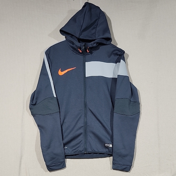 Nike Soccer Jacket Mens Small Gray Hypervenom Therma‎ Fit Hoodie GPX FZ 11 - Picture 1 of 14
